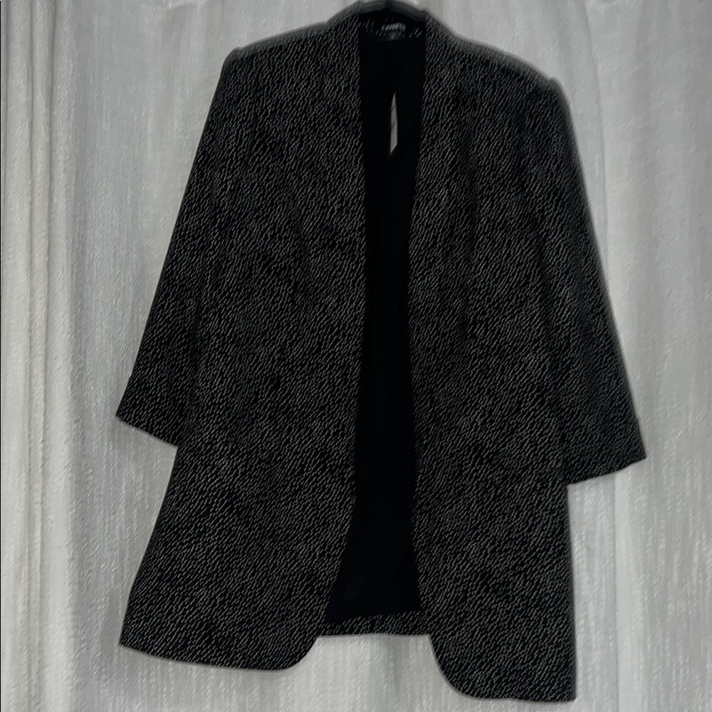 Express Black and White Blazer with Three-Quarter Sleeves